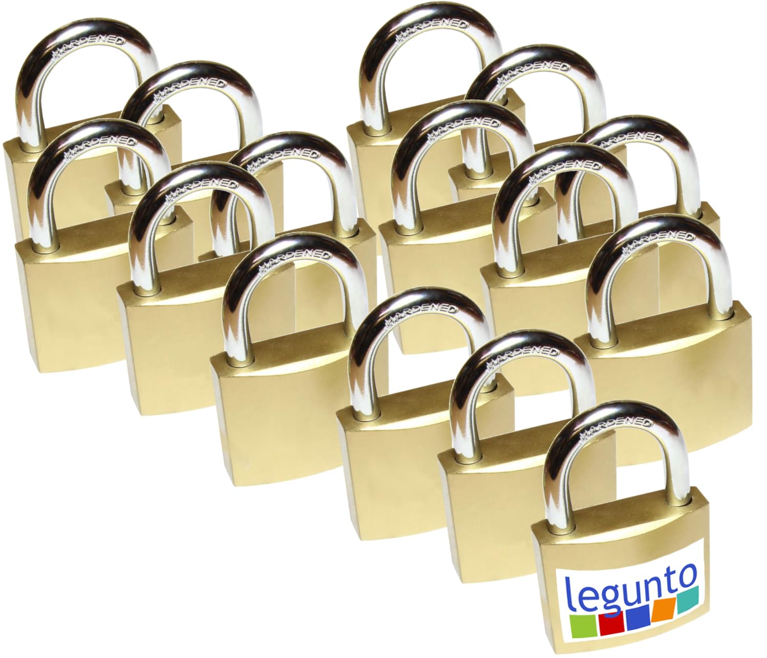legunto® 15 Keyed Alike Padlocks. Very strong, large padlocks with keys (90) Can be used as locker padlocks, container padlock or a padlock for gym locker.