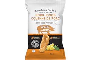 Southern Recipe Small Batch Pork Rinds | Pineapple Ancho Chile Chicharrones | Keto Friendly, Gluten Free, Low Carb Food | 7g 
