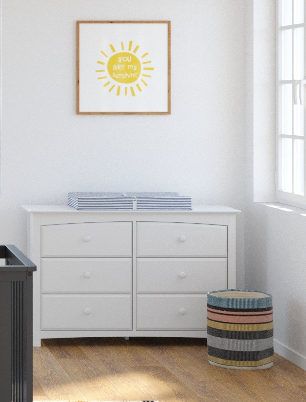 Storkcraft Kenton 6 Drawer Universal Dresser, White, Kids Bedroom Dresser with 6 Drawers, Wood and Composite Construction, Ideal for Nursery Toddlers Room Kids Room