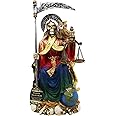 Atlantic 9" Tall Holy Death All Powerful Santa Muerte with Scythe and Scales Sitting On Throne Day of The Dead Decorative Figurine (Rainbow)