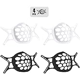 3D Face Mask Bracket,Silicone Inner Support Frame,Keep Fabric off Mouth,Create More Breathing Space,Lipstick and Makeup Protection Stand,Stay Cooler/Comfortable/Soft/Flexible/Washable/Reusable(4pcs)