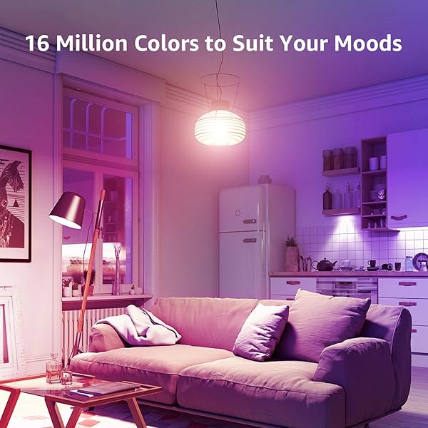 Bombilla LED Inteligente WiFi Regulable LE Bombilla WiFi E27 9W Equivalente a 60W 16 Millones de Colores 806 lmen Lmpara WiFi Luz RGBW Blanca 2700K 6500K Compatible con Alexa Google Home2 Pcs