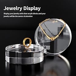 Hewomate Acrylic Round Display Block, 2 Pieces 3 x