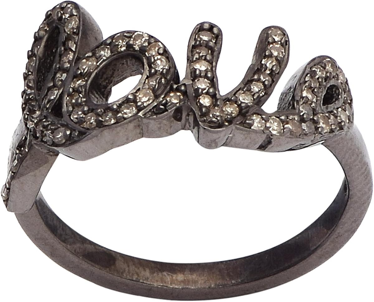 925 Sterling Silver Champange Diamound Gemstone ''LOVE'' Valentine Gift