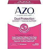 AZO Dual Protection Urinary + Vaginal, Women Probiotics &amp; Prebiotics, 30 Ct | Made For Urinary Tract Health, Fights Unfriendly Bacteria &amp; Yeast Growth, Supports Vaginal pH Balance &amp; Odor*