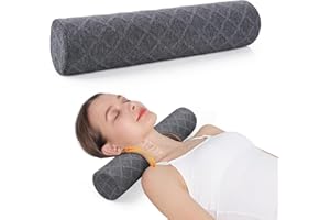Cozyhealth Cervical Roll Pillow, Medium Soft Memory Foam Neck Round Pillow Cylinder Bolster Pillow for Sleeping, Round Neck S