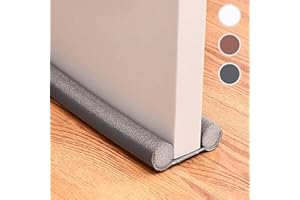 SYIPO Door Draft Stopper Adjustable 37", Twin Door Draft Blocker Cuttable & Washable, Draft Door Stopper Energy Saving Door Weather Stripping Reduce Noise Window Breeze Blocker Door Sweeps, White