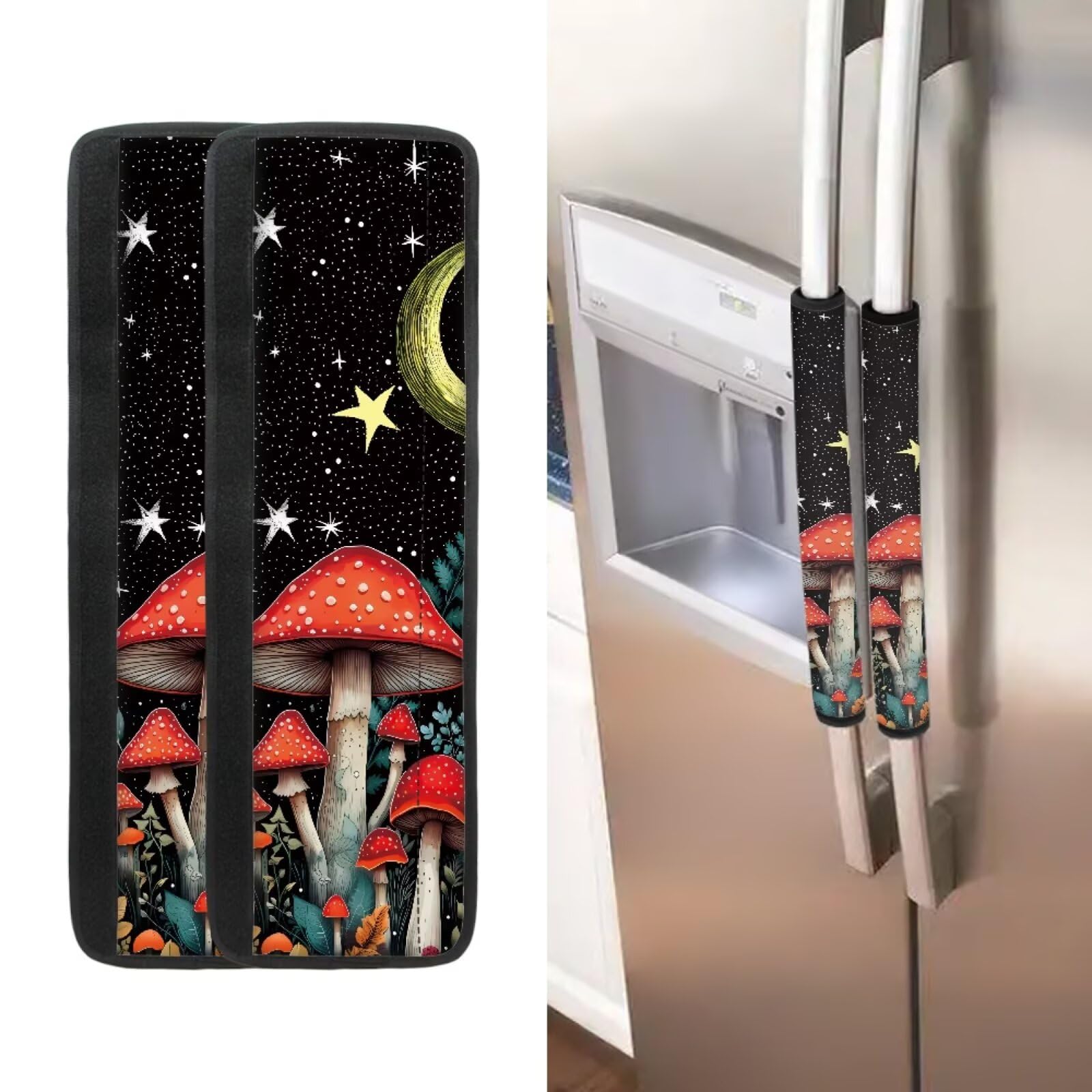 ASQVTIFE Mushroom Refrigerator Door Handle Covers