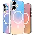 LONLI Hue - Magnetic Case for iPhone 16 - [Compatible with Magsafe] - [360° Shock-Absorbent Bumper] - [Cute and Unique Phone Cover for Girls and Women] - Fluorescent Holographic Iridescent