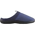 isotoner Men's Open Back Slipper with Memory Foam and Indoor/Outdoor Sole