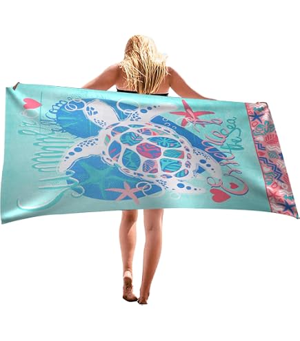 Oversized Beach Towel - Quick Dry Microfiber, Extra Large Sand-Free Blanket For Pool, Vacation, Camping