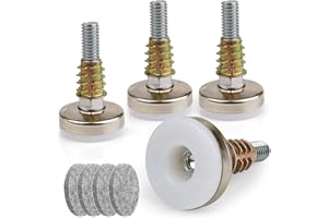 ANWENK Heavy Duty Furniture Levelers Adjustable Furniture Legs Levelers, Leveling Feet for Tables Chairs Cabinets Sofa Raiser, Support 1320LBs, T- Nut Kit 3/8”-16 Thread, Large Base,w/ 4 Felt Pads (4 Pack)