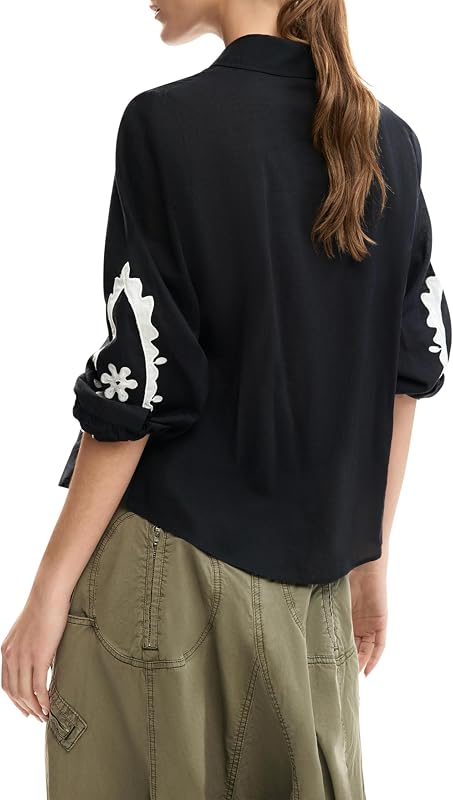 Chemise à Manches Longues de la Collection pour Femme, Noir, Taille S — photo 3 sur 5