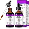 Cat Multivitamin,15 in 1 Cat Vitamins Liquid Drops Supplements for Heart Health, Bones, Joint, Skin & Coat, Bladder, Immune System Support 60ml-2pcs