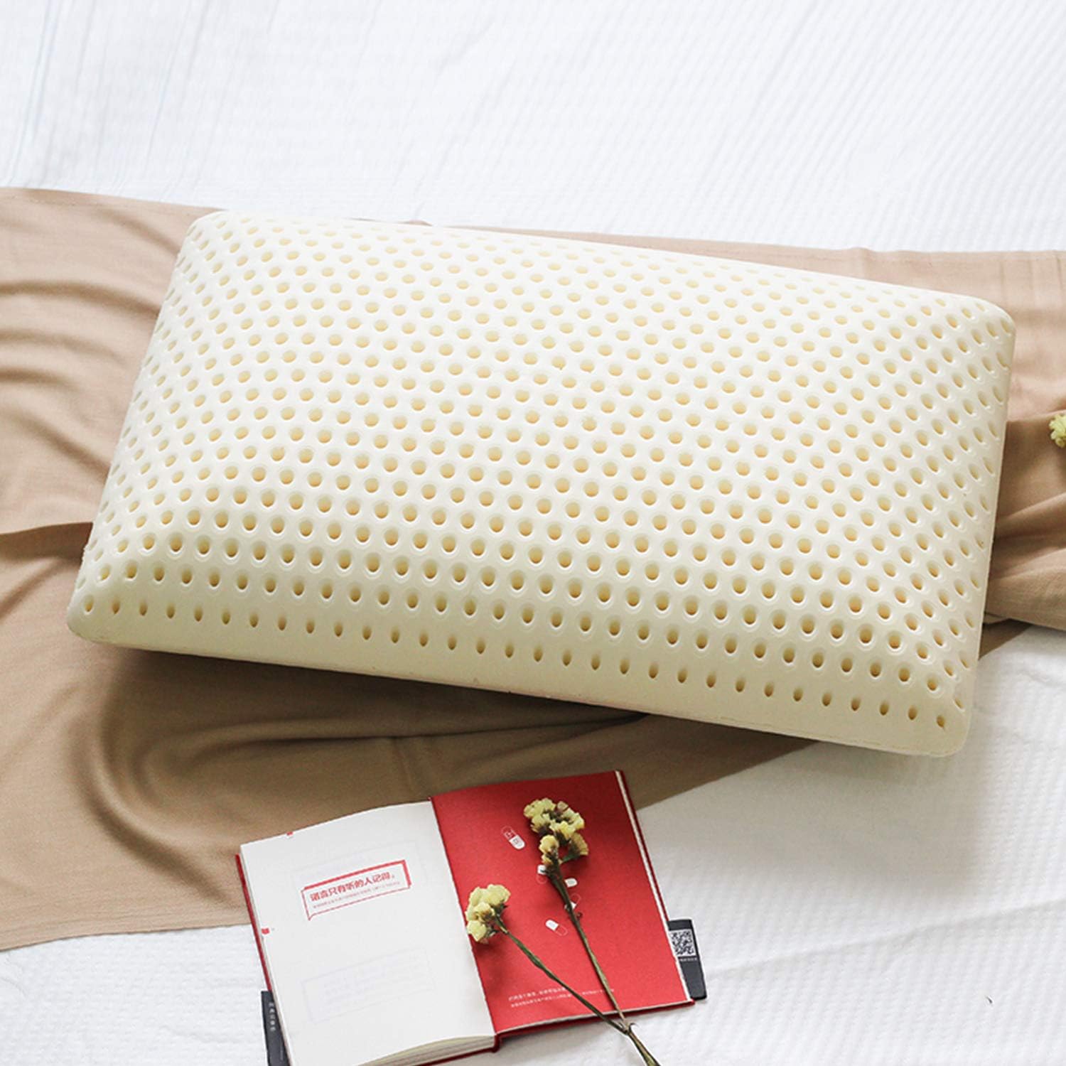 Talalay Natural Latex Pillow，100 Organic Cotton Cover