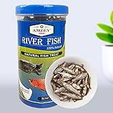 Amzey 2.3 oz Dried River Fish - Natural Food for Turtles, Terrapins, Reptiles and Large Tropical Fish