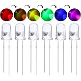 EBOOT 100 Pcs Clear Light Emitting Diodes Bulbs LED Lamp,5mm,Multicolor 01 | Light Emitting Design for Arduino Projects, Circuit Boards, Electronics Experiments, DIY Indicator Lights, Breadboard Use