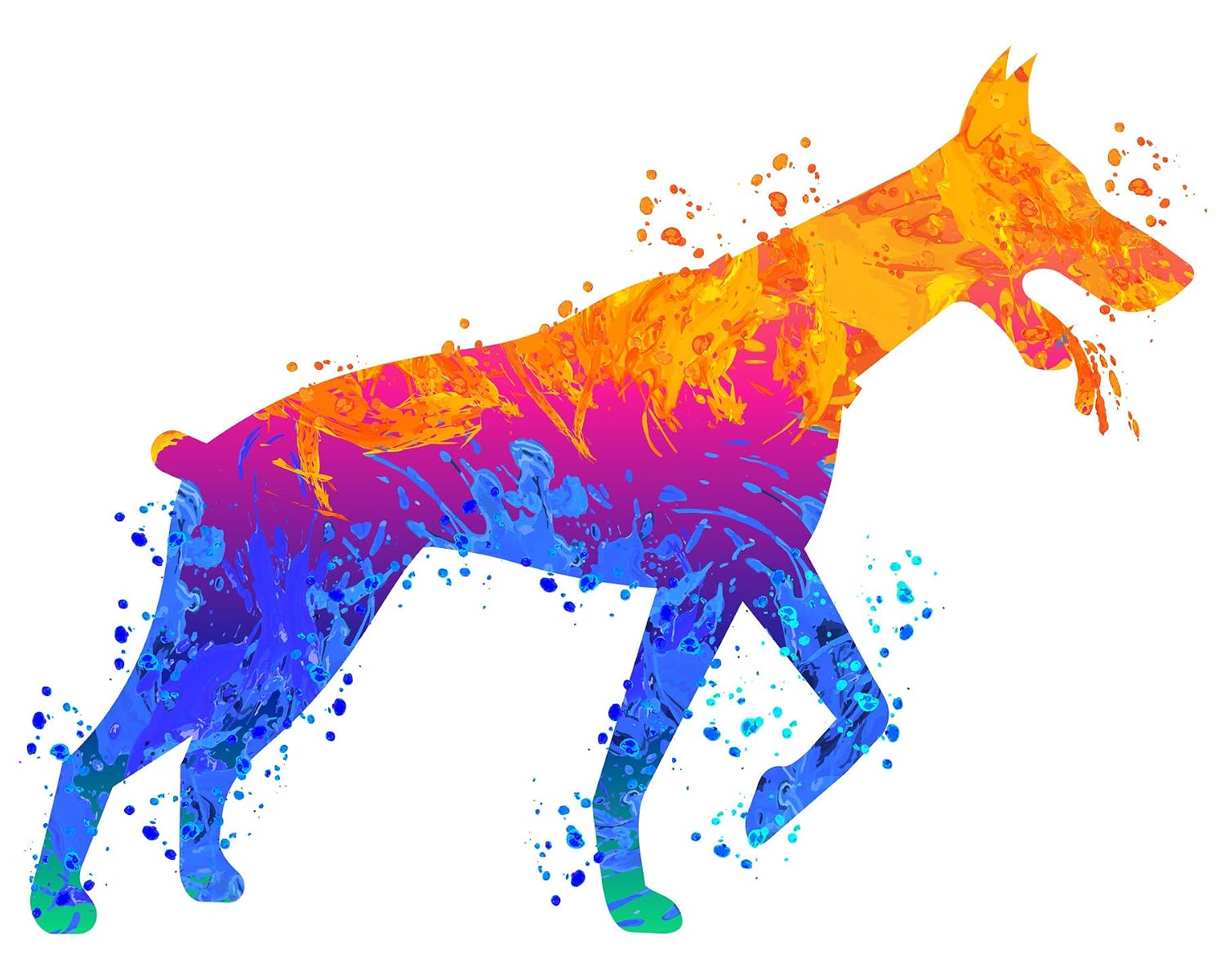 Dog Breed Vibrant Watercolor Dog Portrait Gift for Pet Owner - Dog Gifts for Her - Animal Pet Wall Decor Print 8x10 Inch…