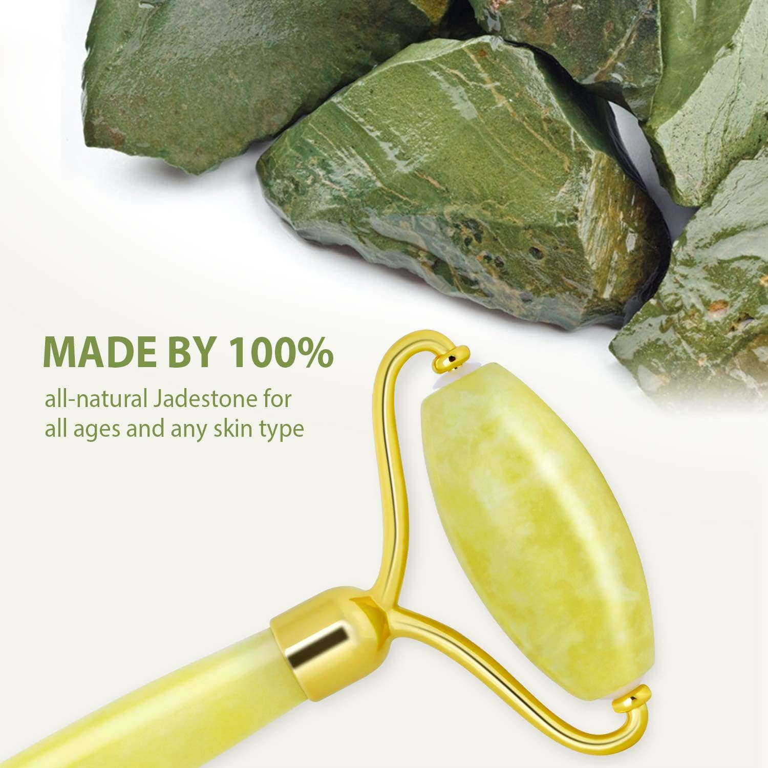 Gua Sha and Jade Roller Set, Face Roller, Face Massager Jade Stone Facial Roller for Eye Puffiness Treatment Skin Tightening - Image 5