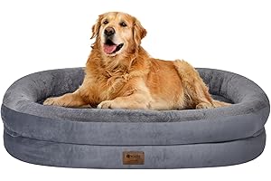 WOZOKE Orthopedic Washable Large Dog Bed: Waterproof Pet Bed with Bolsters - Removable Washable Cover for L XL XXL Large Sized Dog Bed - Non-Slip Bottom - Dark Gray