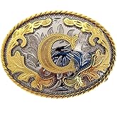 WMG Western Belt Buckle Initial Letters ABCDMRJ to Z Cowboy Belt Buckle, Rodeo Buckles for Men & Women