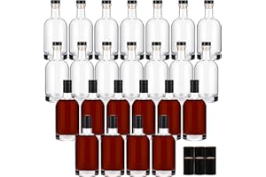 Liengoron Wine Bottles 24PCS Glass Bottles 100 ML Glass Bottles with Lids 3 oz Glass Bottles with Cork Empty Wine Bottles with Stopper Empty Clear Wine Bottles for Wine Beverages Beer Water Soda