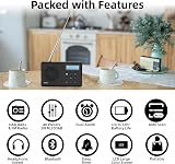 WOVTE DAB+ Digital Radio Portable Bluetooth 40 Presets LED Display view 5