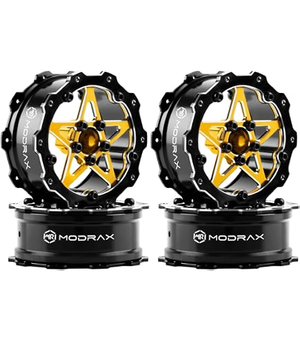 Ruedas Beadlock De Fibra De Carbono De 46 Mm Para SCX24, TRX4M, FCX24 Y CR18P – Estilo A, Juego De 4 Ruedas Con Diseño De Beadlock Para Off-Road