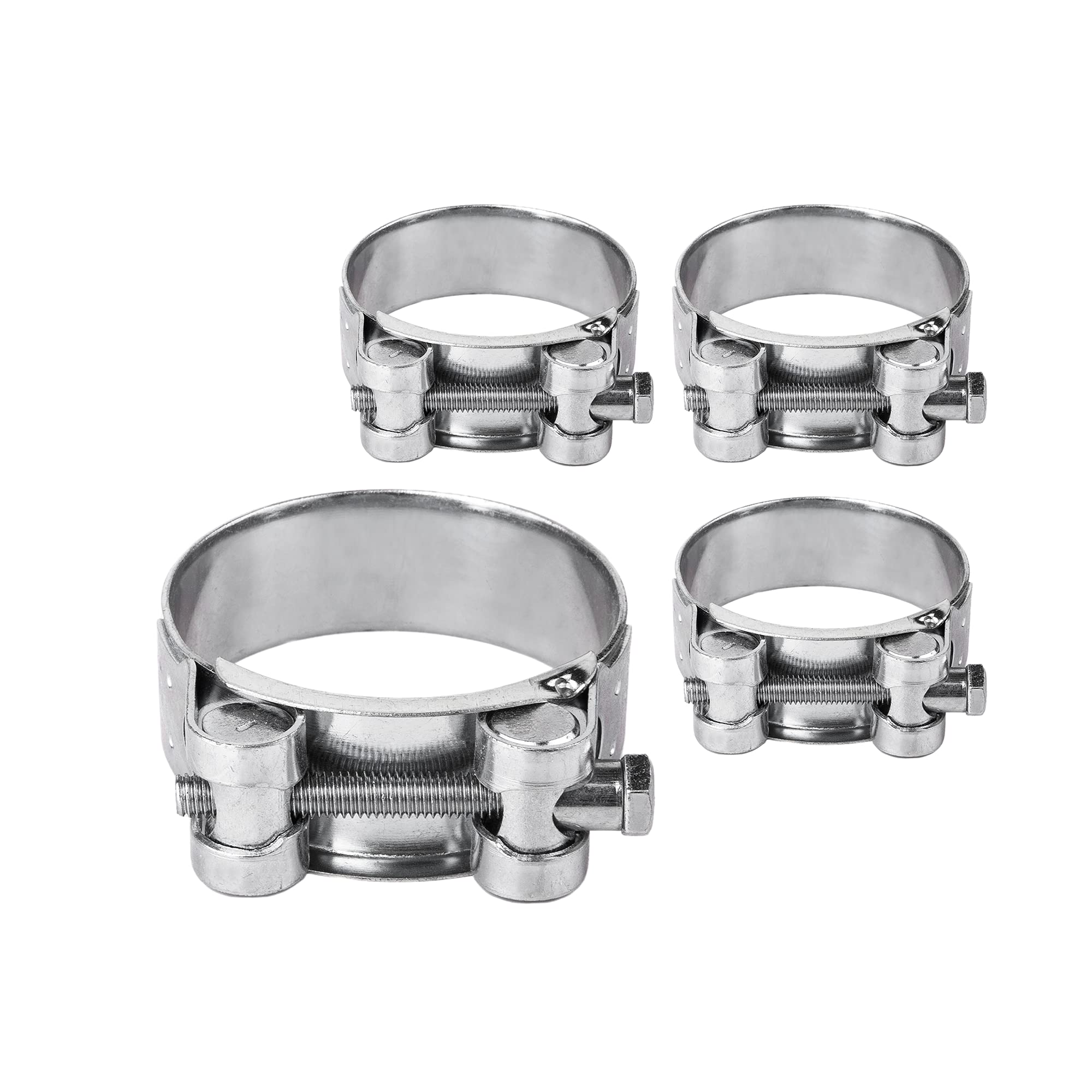 (Pack of 4 pcs) Pipe 36-39 mm Strong Reinforced Pipe Clamps, Galvanized Steel Tube Hose Clamp Fasteners (4 pcs, 36-39 mm)