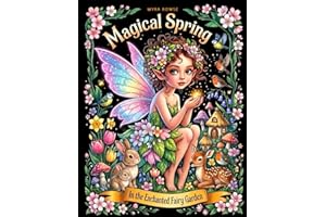 Magical Spring in the Enchanted Fairy Garden: A Fantasy Adult Coloring Book for Relaxation with Cute Animals, Cozy Fairy Hous