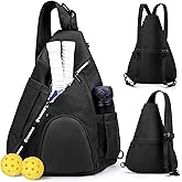 KAVIGOR Pickleball Bag, 7 Pockets & Upgraded Zippers, Lightweight Sling Bag with Detachable Strap & Water-Resistant Pocket