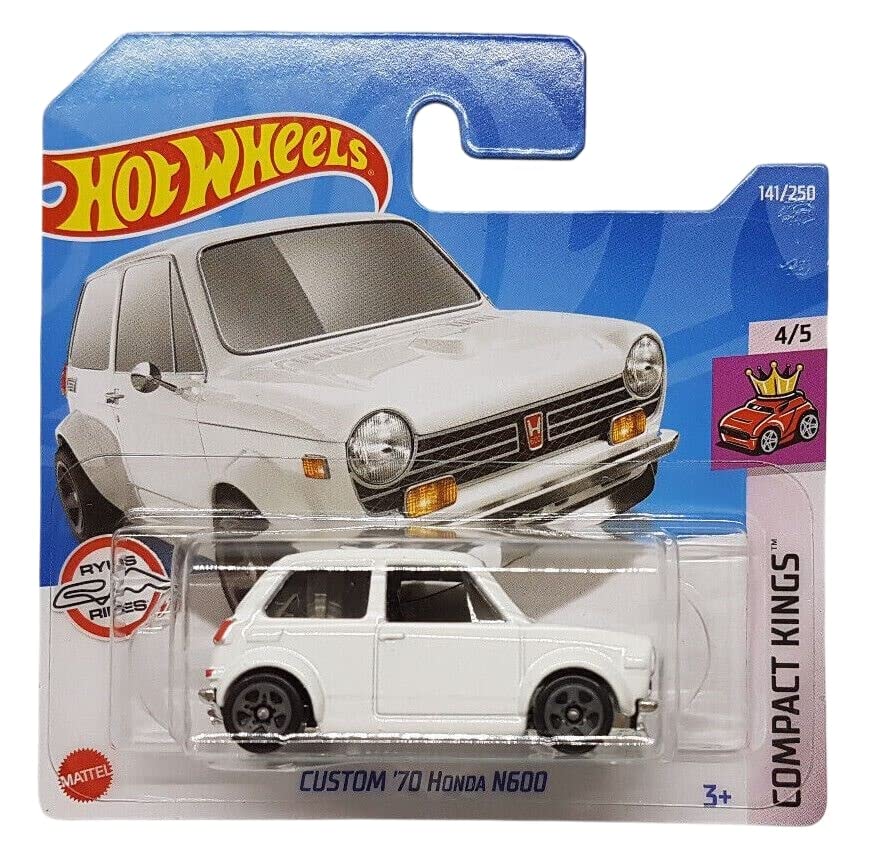 Hot Wheels - Custom '70 Honda N600 - Compact Kings 4/5 - HCT75 - Short Card - Ryu's Rides - White - Mattel 2022