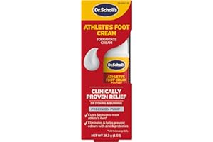 Dr.Scholl’s Athlete's Foot Antifungal Cream Treatment - Itching & Burning Relief, Treats Athlete’s Foot, Easy Use Precision P