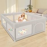 besuhot Baby Playpen 50x50, Play Pen for Babies and Toddlers with Gate | Baby Fence, Sturdy Safety Playard, Indoor & Outdoor 