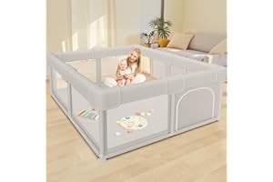 Besuhot Baby Playpen Baby Playard, Play Pen for Babies and Toddlers with Gate, 50x50 Fence, Sturdy Safety Playpen, Indoor & Outdoor Kids Activity Center
