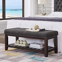24KF Large Rectangular Upholstered Tufted Linen