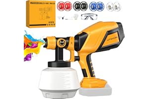 LITEKON Cordless Paint Sprayer Compatible with 𝗗𝗘-𝗪𝗔𝗟𝗧 20V Max Battery, Handheld HVLP Paint Sprayer with 8 Copper Nozzles Complete Kit (Tools Only) (1200ml)