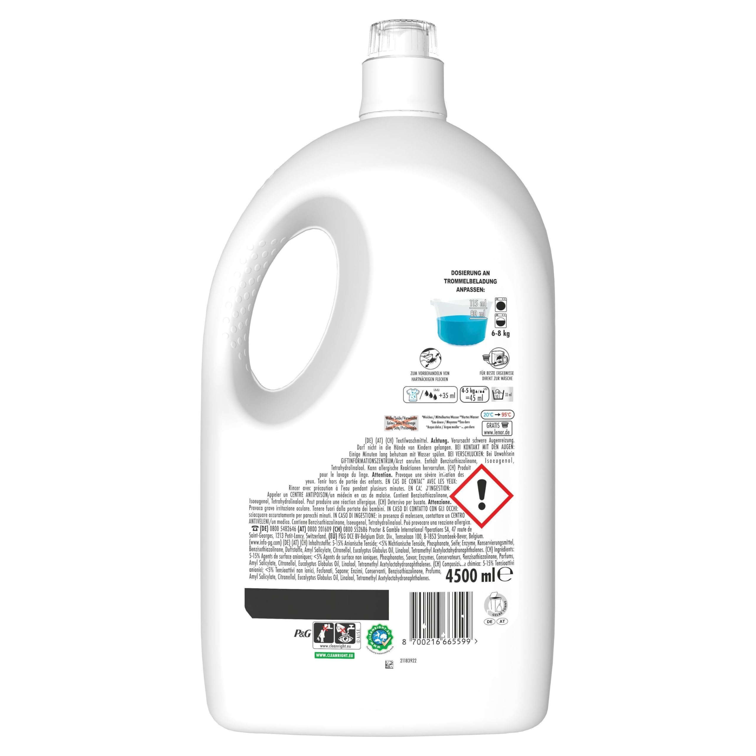 Lenor Flüssigwaschmittel, 100 Waschladungen, Blütentraum, Colorwaschmittel, Langanhaltende Frische & Geruchsentfernung Bei Kaltwäsche 6