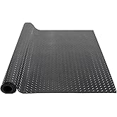 VEVOR Diamond-Plate Rubber Flooring Roll, 3 mm x 4 ft x 6 ft Garage Floor Mat, SBR Rubber Garage Flooring Roll, Easy to Clean, Diamond Plate Rubber Mat for Under Cars, Garage Industry Gym, Black