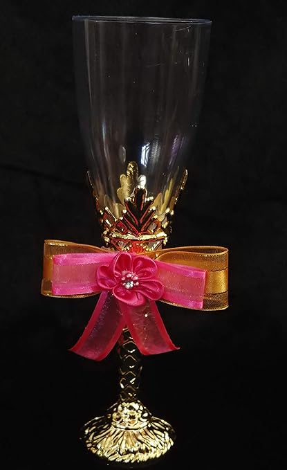 Amazon Com Decorated Clear Plastic Champagne Flutes 4 Oz 12