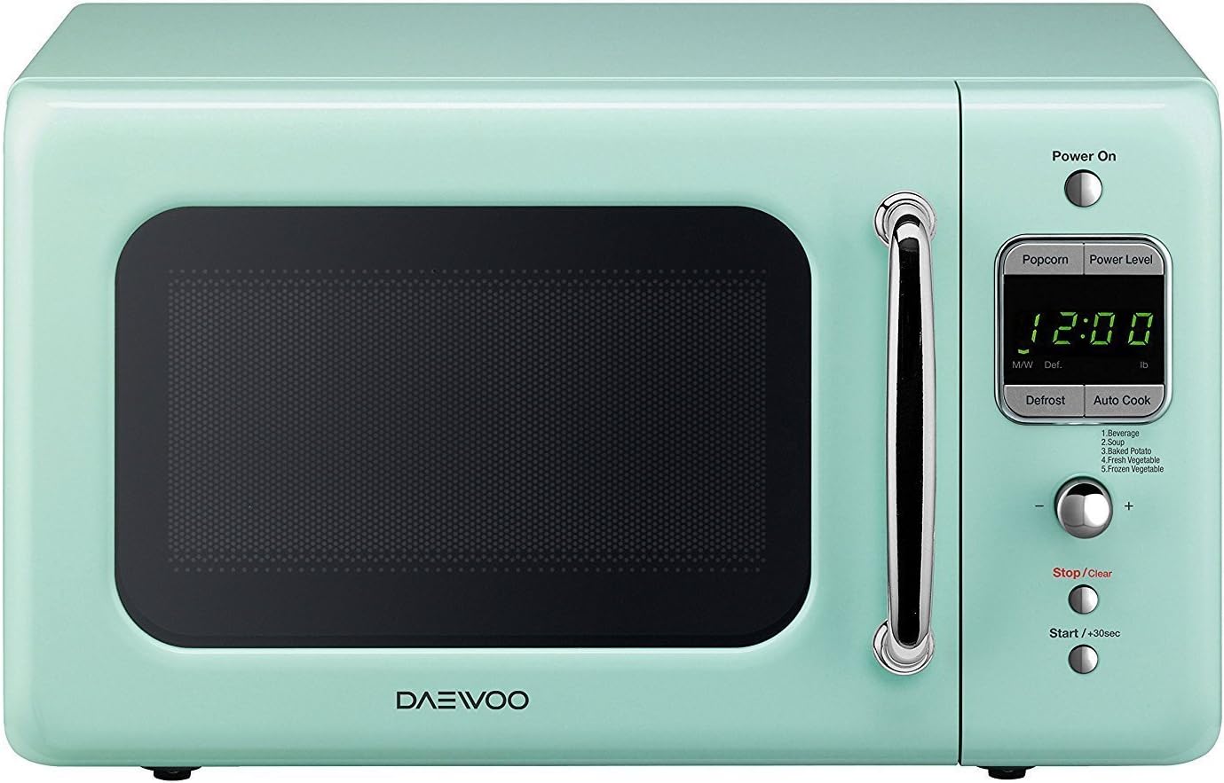 Daewoo KOR-7LREM Retro Countertop Microwave Oven 0.7 Cu. Ft., 700W | Mint Green