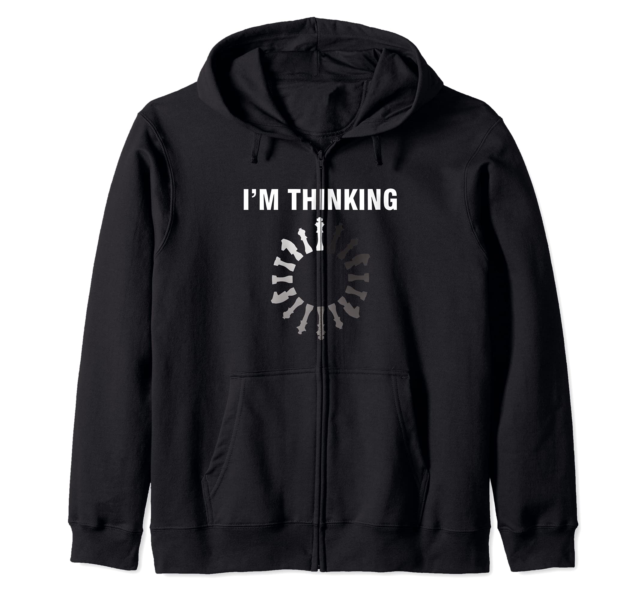 Think Thinking Chess Board King Checkmate Queen Game Zip Hoodie