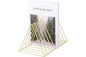 Simmer Stone Gold Magazine Holder, Desktop File Sorter Organizer, 9 Slot Triangle Shape, Size 12.2" L X 7" W X 6.9" H