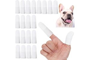 PenVinoo 20 PCS Dog Toothbrush Pet Toothbrushs Finger Toothbrushs cat Too thbrush Washable & Comfortable & Durable 1 Set for 2 Fingers(20)
