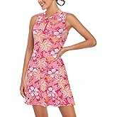 Cucuchy Style Womens Polo Tennis Golf Dresses with Shorts Sleeveless Zip Up Athletic Dress