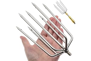 Gefischtter Fishing Gaffs Fishing Harpoon Retractable Fish Pole Telescopic Stainless Steel Fishing Barbed Spear Aluminum Alloy Rod with 8mm Screw for Outdoor Fishing Landing