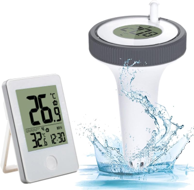 RUNQIN OUTDOOR Wireless Floating Pool Thermometer -40℃ to +70℃ LCD