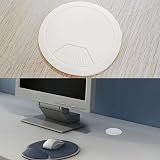 Lanjue 4Pcs Desk Grommet 60mm White Cable Hole Cover Plastic PC Office view 4