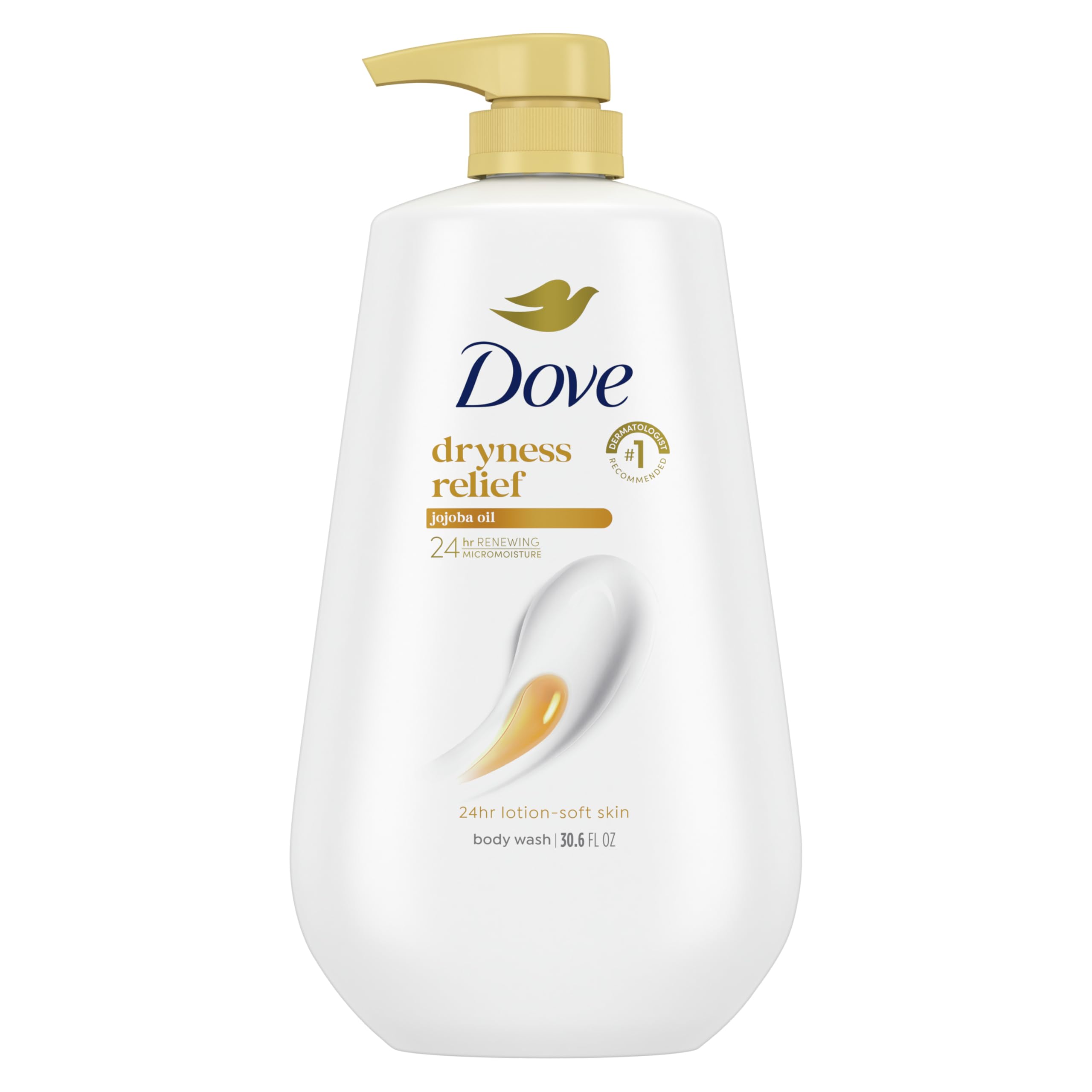 Photo 1 of Dove Body Wash with Pump Dryness Relief with Jojoba Oil For 24hr Lotion-Soft Skin Moisturizing Skin Cleanser with No Sulfates No Parabens 30.6 oz