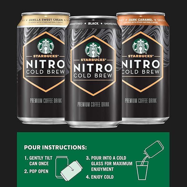STARBUCKS NITRO COLD BREW, 2 FLAVOR SWEET CREAM VARIETY PACK, 9.6 FL OZ CANS (8 PACK)